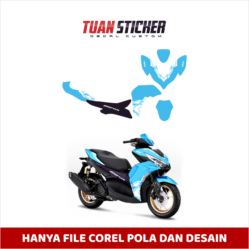 Jual File Pola Yamaha Aerox Connected File Desain Stiker Sticker Striping Decal Motor Aerox Connecte