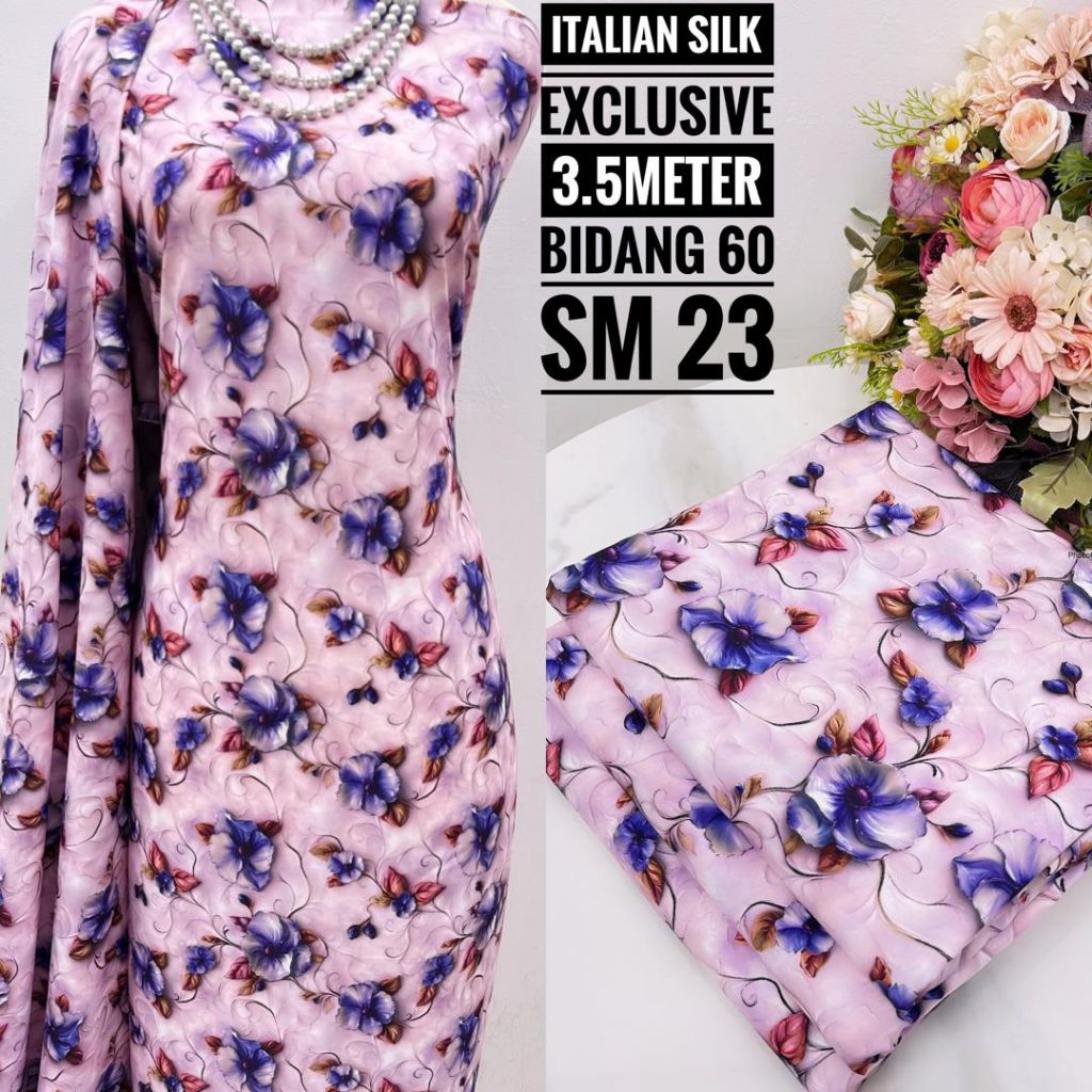 PRE ORDER/KAIN PASANG ITALIAN SILK EXCLUSIVE UNTUK SET KURUNG WANITA/IMPORT MALAYSIA
