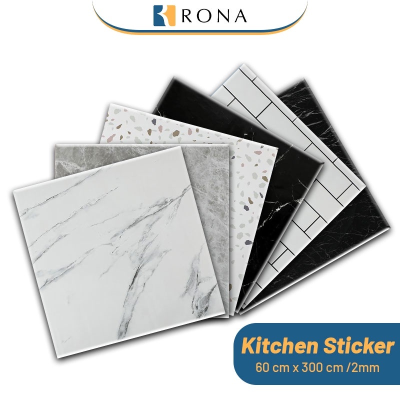 RONA Kitchen Sticker Wallpaper Stiker Lemari Sticker Meja Kayu Kitchen Set Dinding Dapur Putih Gloss