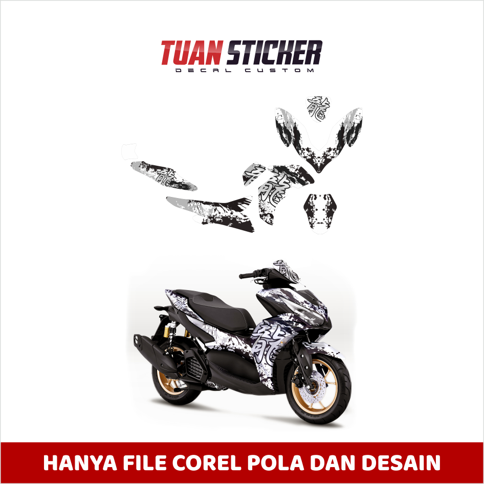 Jual File Pola Yamaha Aerox Connected File Desain Stiker Sticker Striping Decal Motor Aerox Connecte