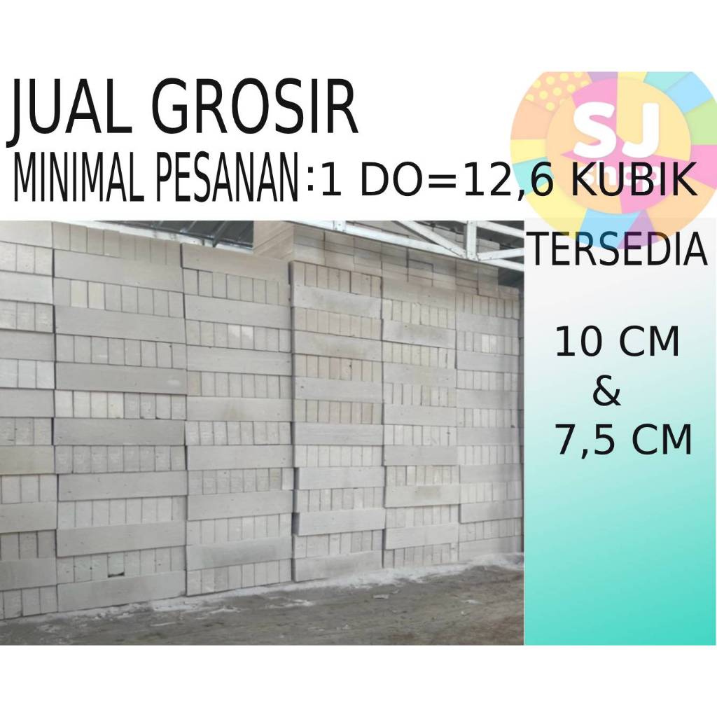 Hebel / Bata Ringan 1 DO Ukuran 10 cm dan 7,5 cmWILAYAH CIAYUMAJAKUNING & BREBES