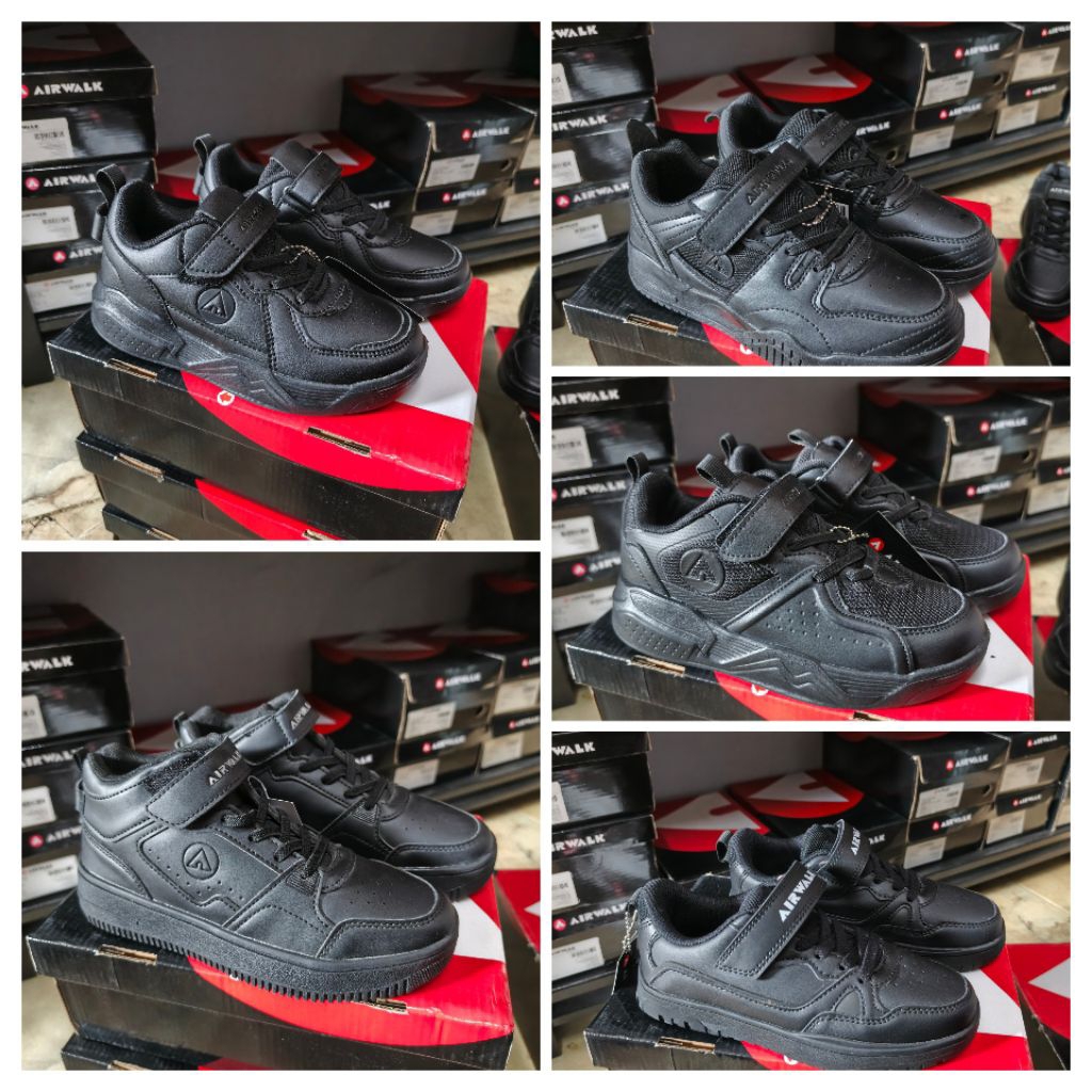 Sepatu Sneakers Anak Airwalk Full black/Mono black Original