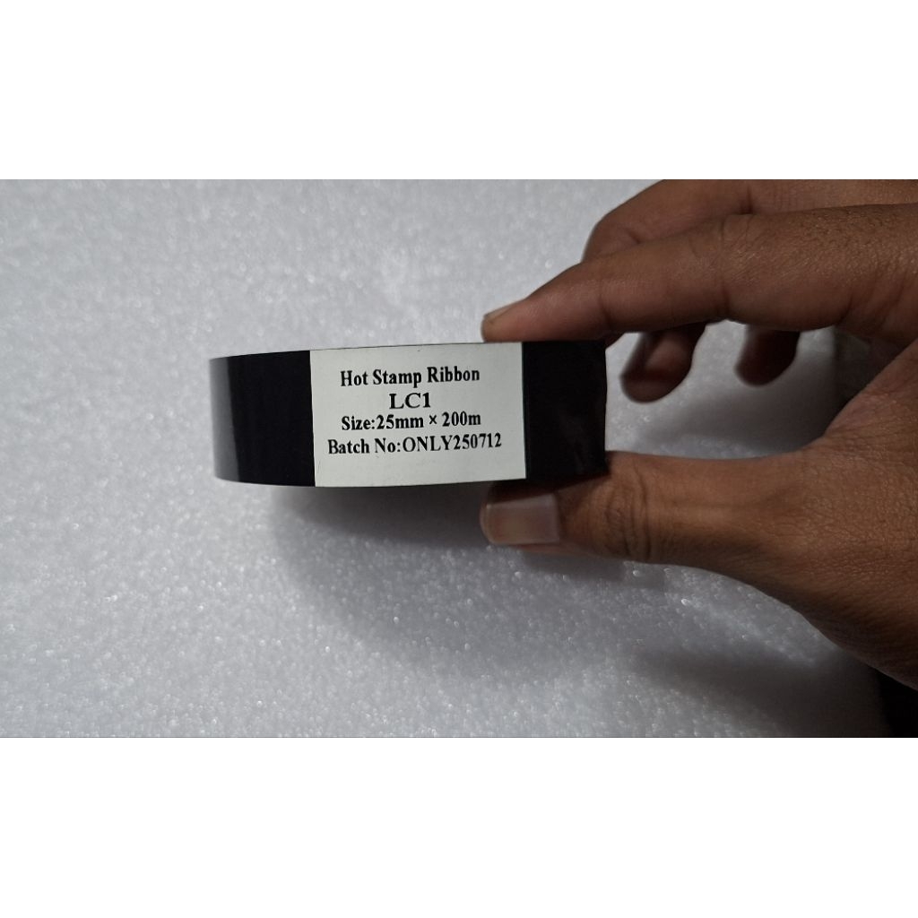 Ribbon 25mm x 200cm (Hitam), Hot Stamp Foil, Hot Stamping Foil, Hot Stamp Ribbon LC1 25x200