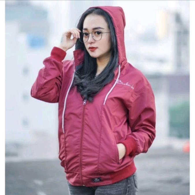 Jaket Wanita BROTHERDO, Jaket Wanita Kekinian Parasut Taslan JN - All Size terbaru