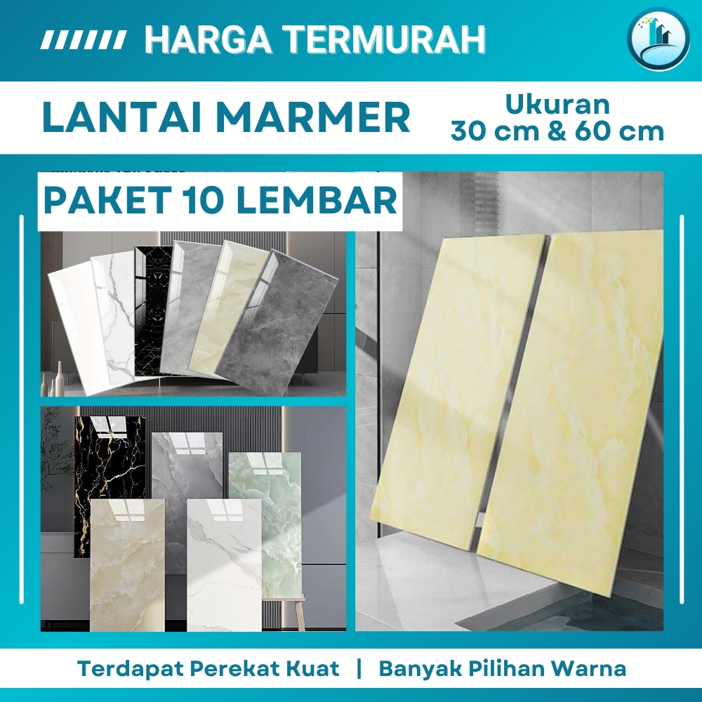 Stiker Wallpaper Dinding Vynil Walpaper Sticker Lantai Kamar Tidur Marmer Glossy Tempel Tahan Air
