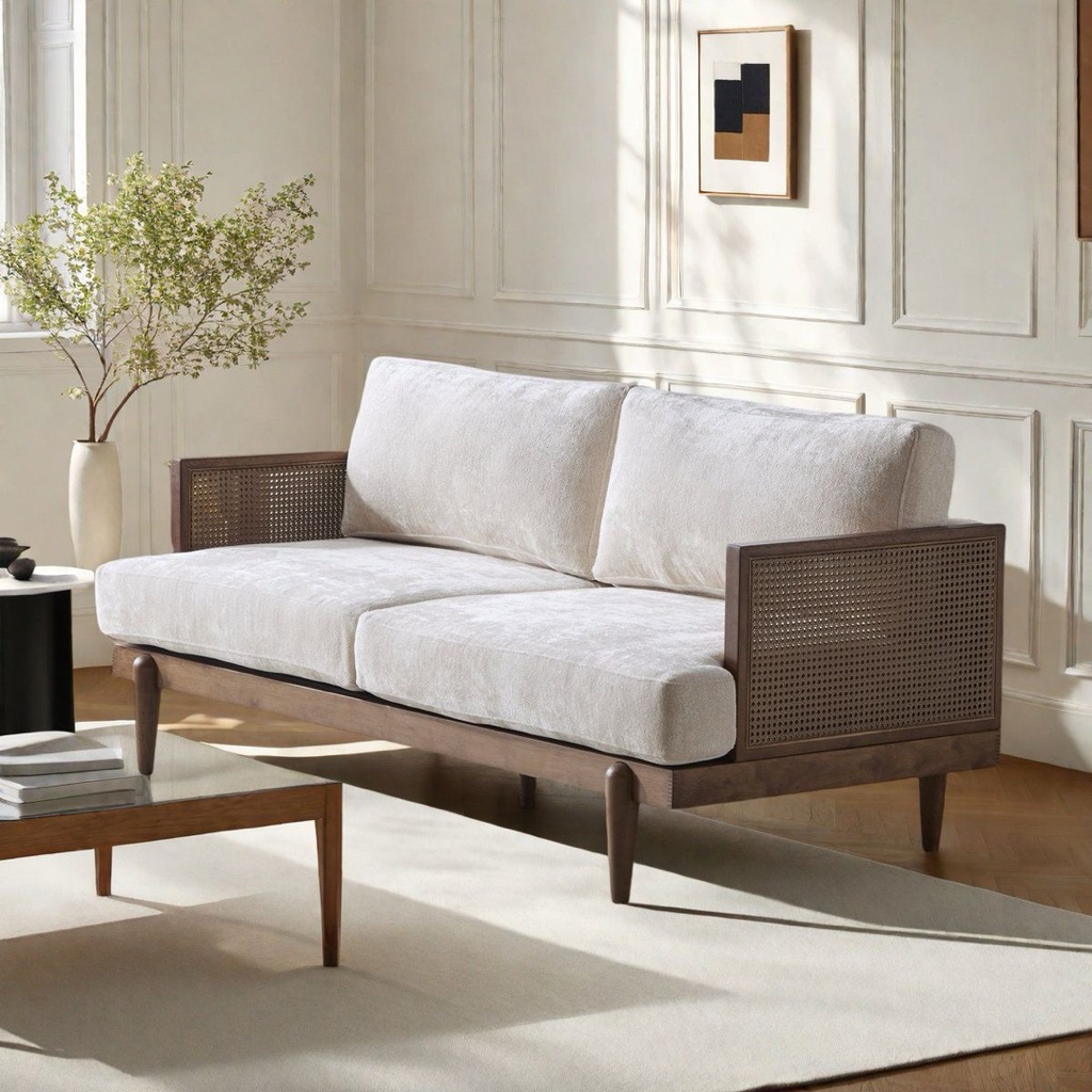 Sofa ruang tamu kayu solid retro modern