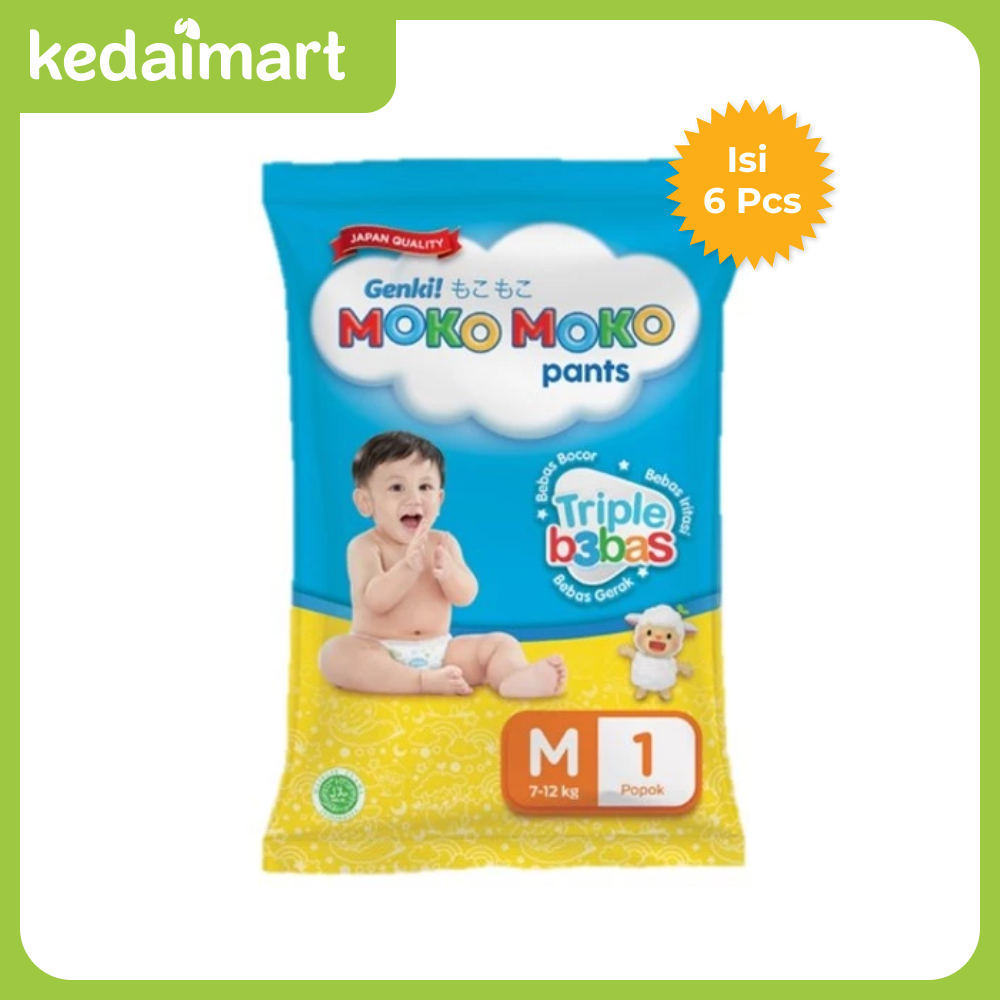 Genki Moko Moko Pants 1 Renceng Isi 6 Medium