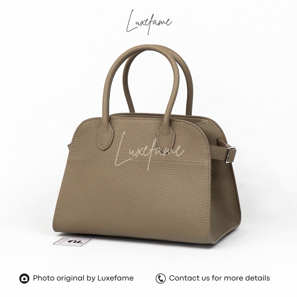 Soft Margaux 10 Bag Grained Calfskin Leather Dark Taupe SHW