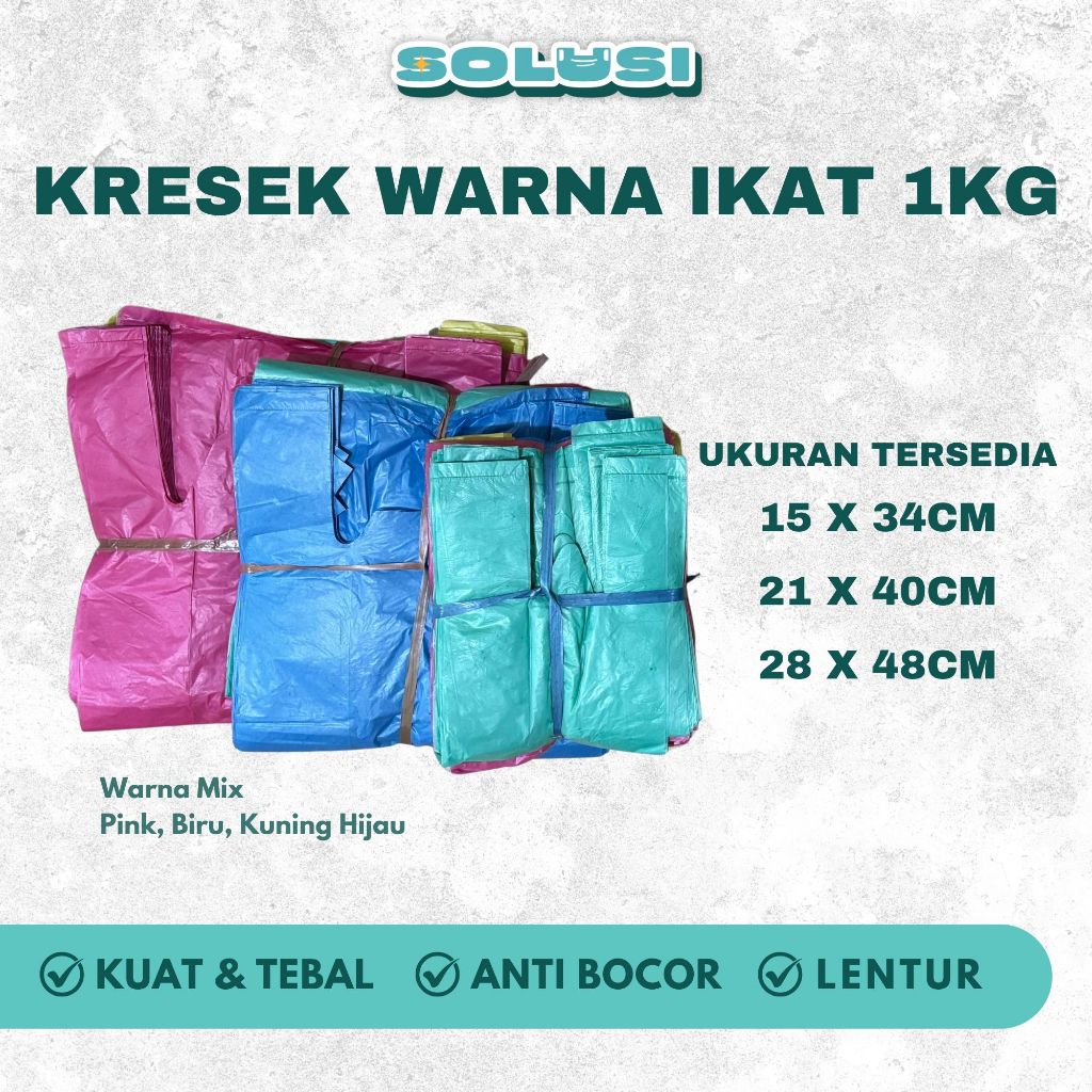 KRESEK PLASTIK WARNA IKAT 1KG PRODUKSI PABRIK