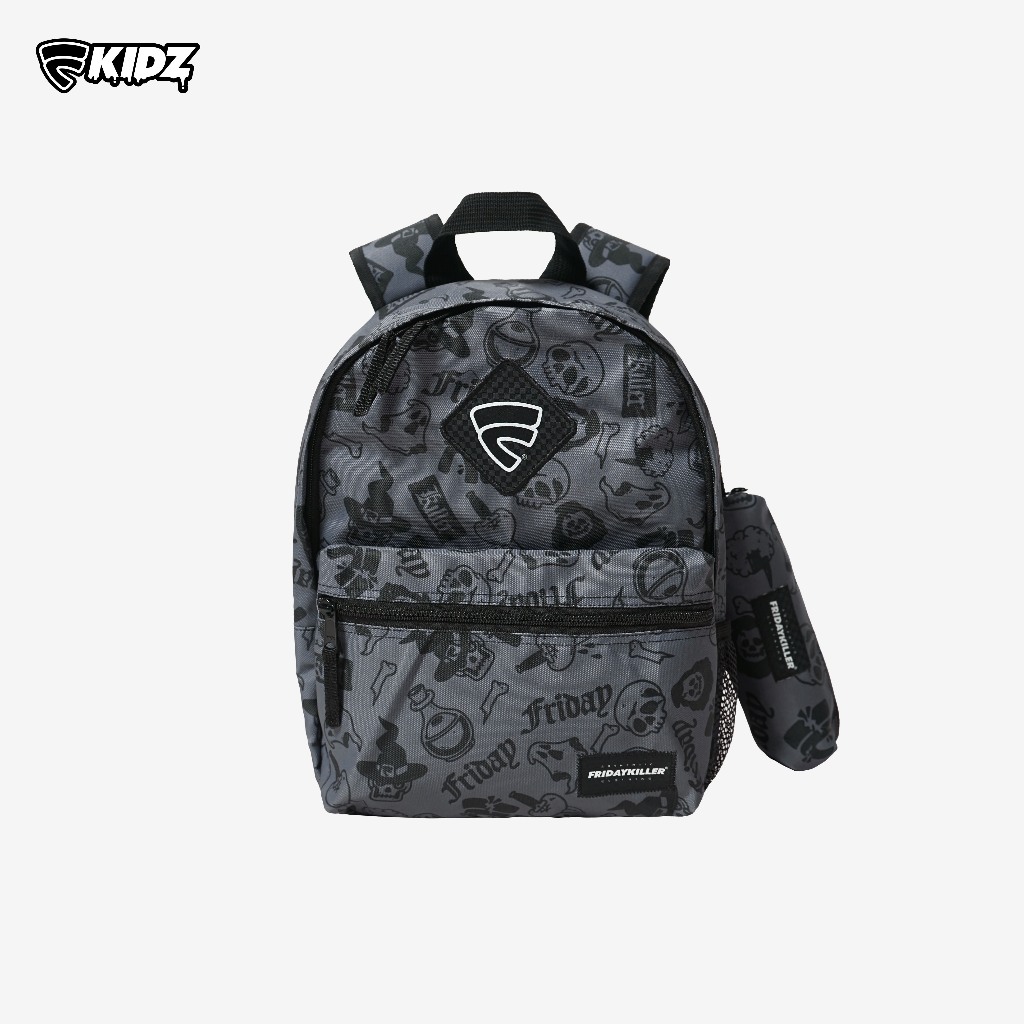 TAS PUNGGUNG BACKPACK FULL PRINT ANAK ANAK HALLOWEEN GREY FRIDAY KILLER | GHOSTY KIDZ BP