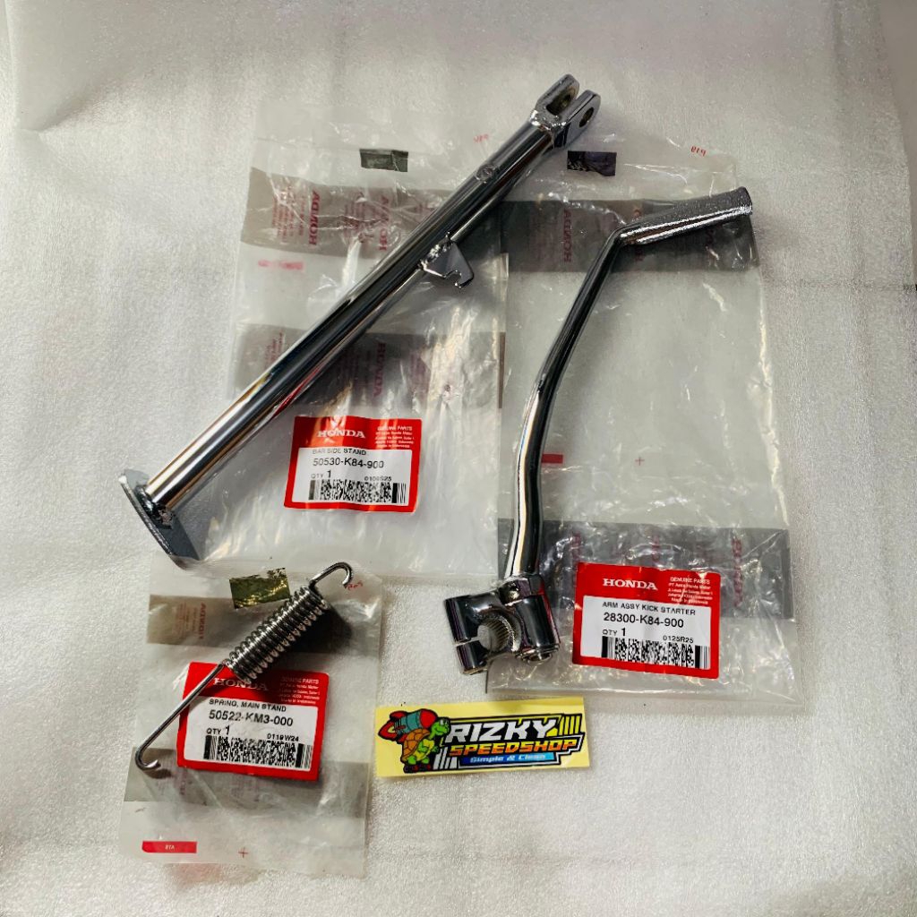 Standar samping crf & selahan chrome bahan original honda 100%