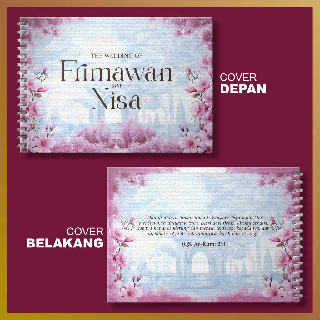 Guest Book Wedding Buku Tamu Pernikahan Custom Hard Cover Premium Kekinian Termurah By SPESIALIS BUK