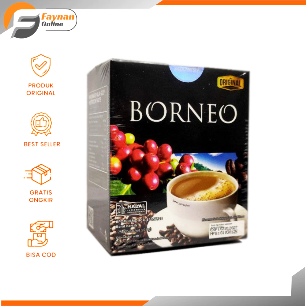 Kopi Borneo Herbal Premium BPOM – Pasak Bumi, Purwoceng, Ginseng untuk Stamina Pria