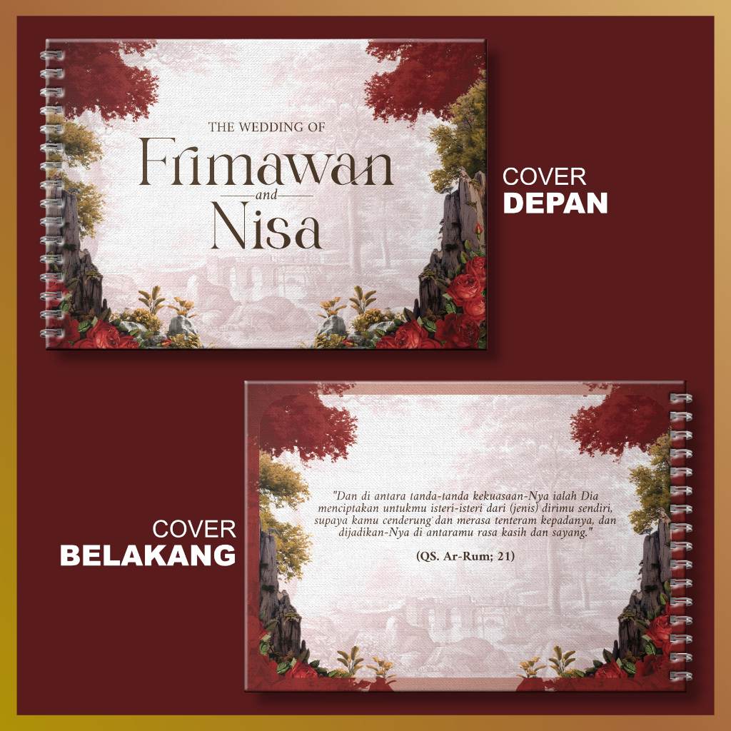 Guest Book Wedding Buku Tamu Pernikahan Custom Hard Cover Premium Kekinian Termurah By SPESIALIS BUK