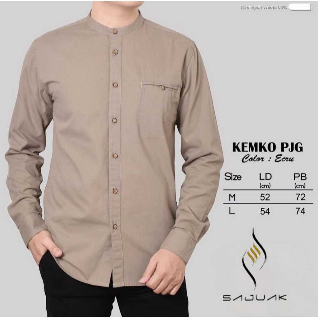 (SAJUAK PREMIUM) Baju Koko Pria Lengan Panjang || Kemeja Koko Panjang || Baju Koko Pria || Baju Musl