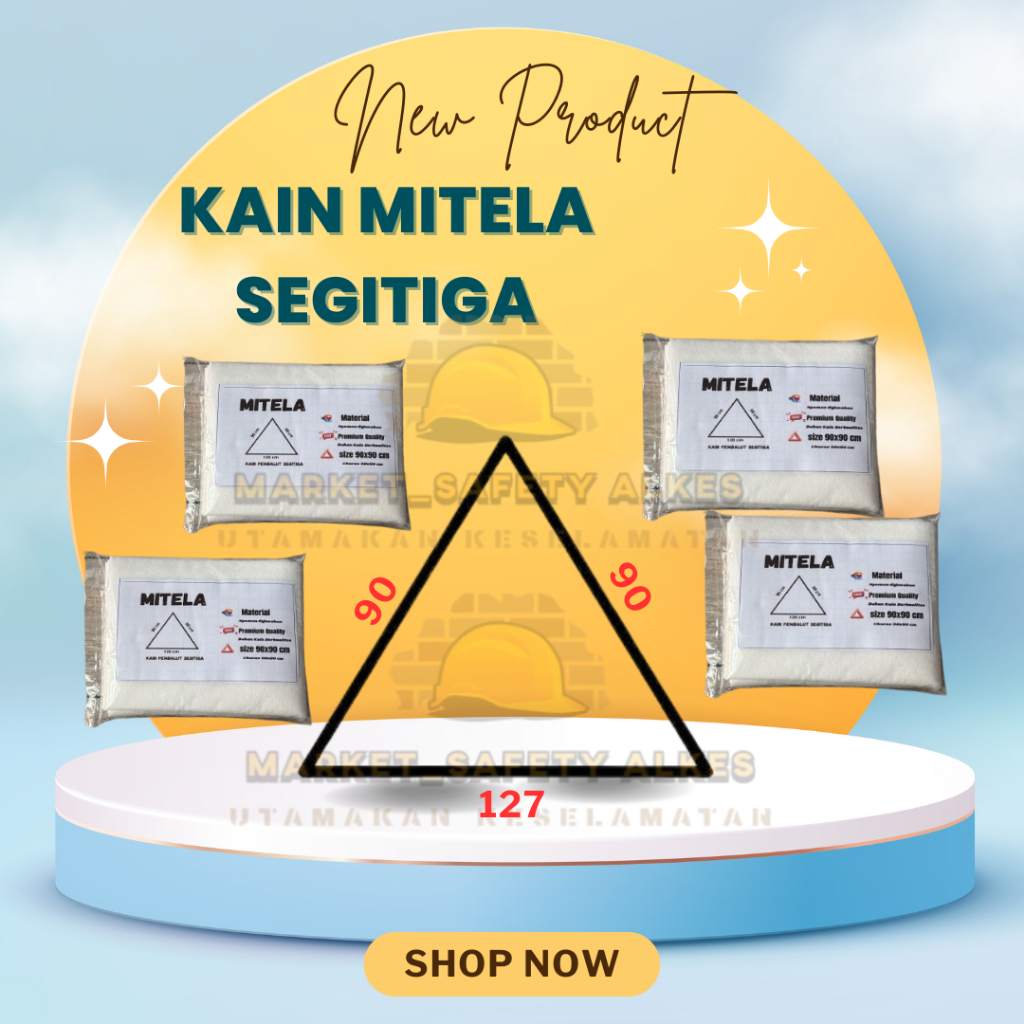 Mitela Kain Segitiga - Mitela Kain 90x90 PMR Kain Anduh / Kain Non Woven PMR