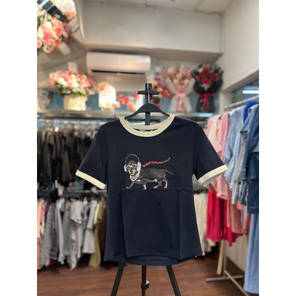 T-shirt wanita baju wanita kaos pendek bermotif import bangkok/thailand