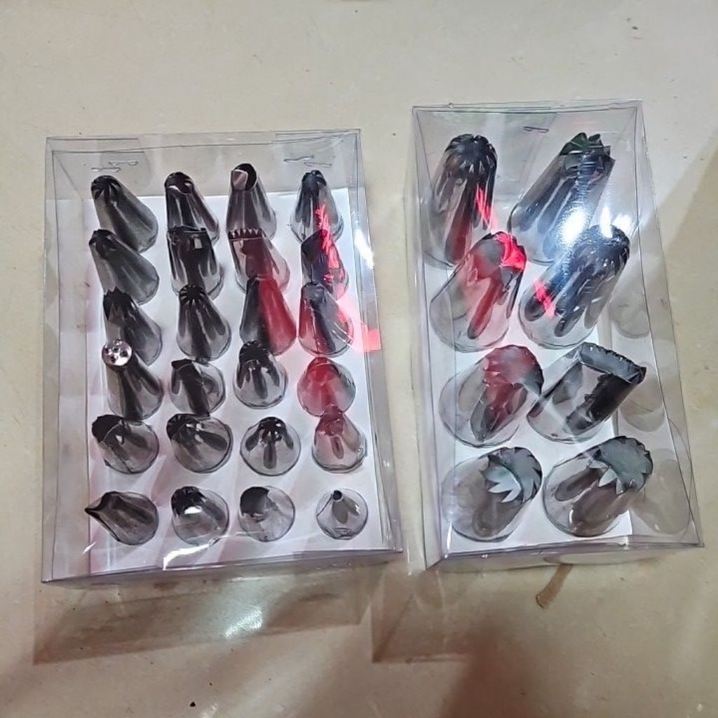 Spuit Dekorasi Kue Set Stenlis kecil dan besar - Spuit Mawar