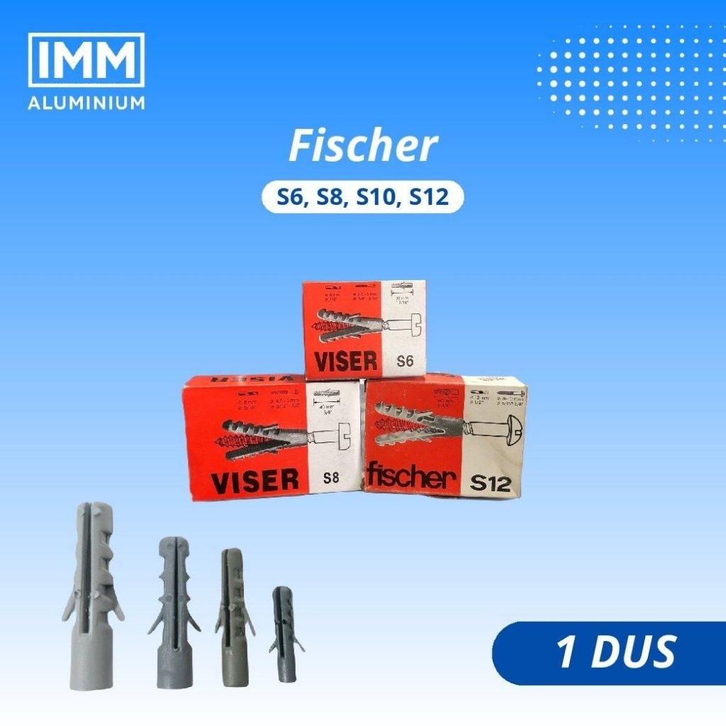 [ 1 Dus ] Fisher Sekrup S6 S8 S10 S12 / Angkur Pengait Baut Sekrup Dinding Tembok