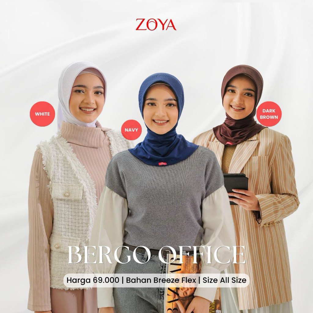 Bergo Office Zoya - bergo instant zoya pendek