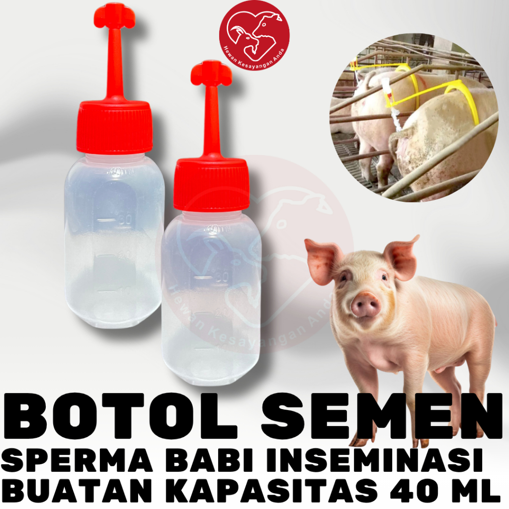 10pcs Botol Semen Babi 40ml Botol Sperma Babi Pig Semen Bottle Tempat Penyimpanan Sperma Babi