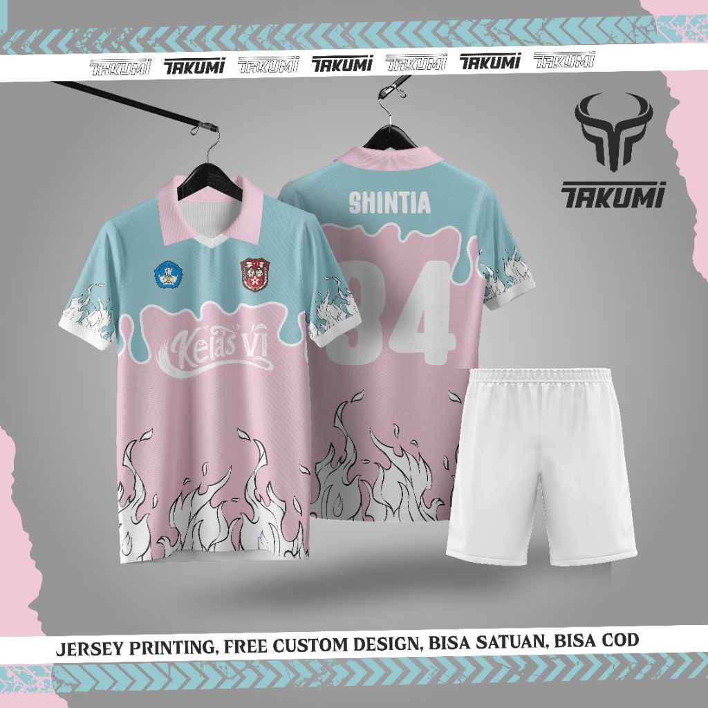 Jersey anak anak Jersey SD atasan aja, atasan aja full printing. Jersey mini soccer, Jersey voli mur
