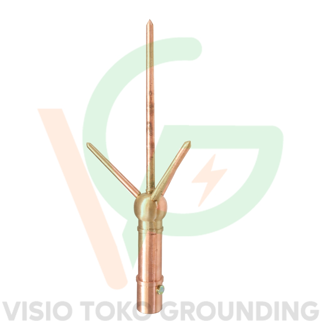 Anti Petir Trisula / Splitzen Trisula Kuningan 3/4 inch