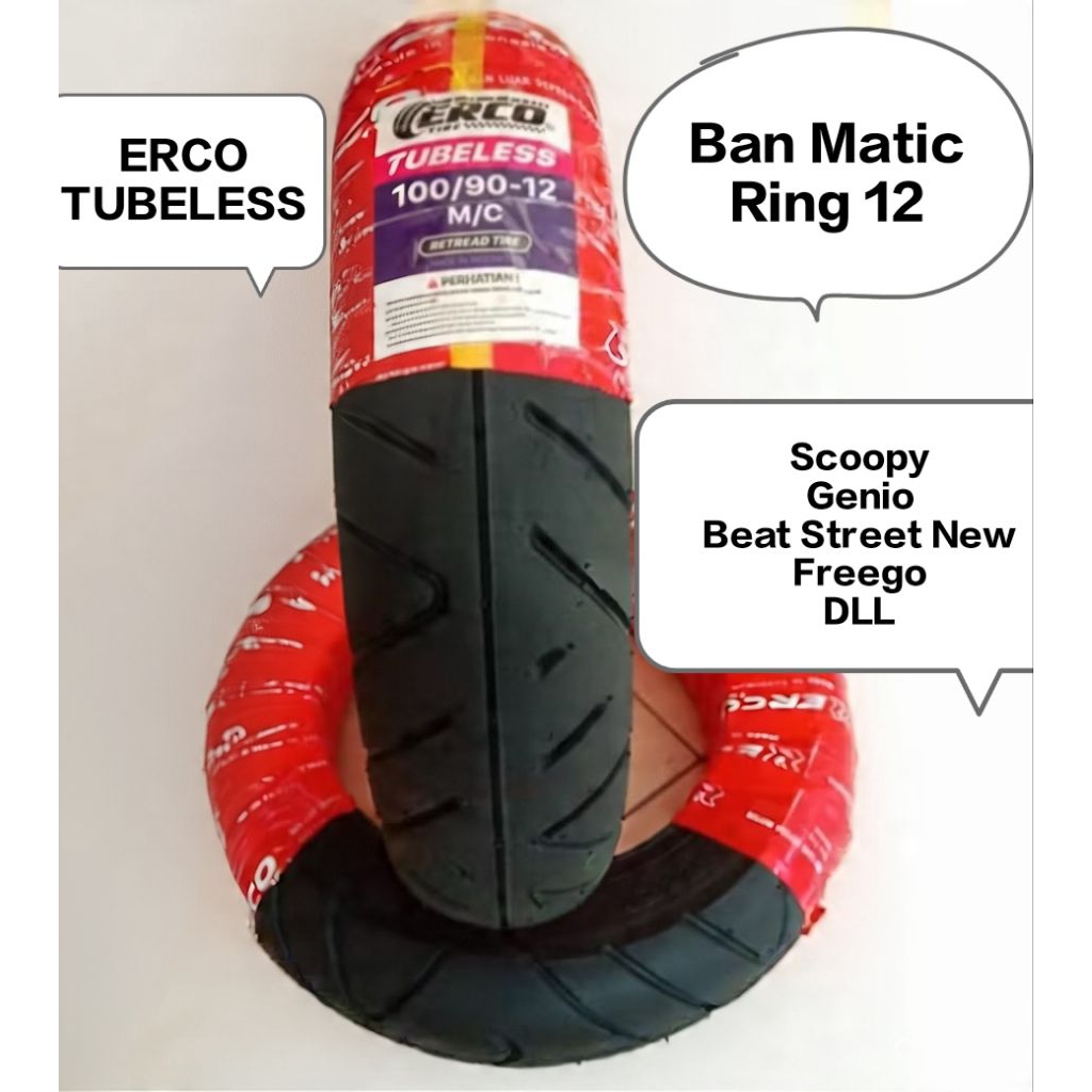 Ban ERCO ring 12 buat scoopy, beat street new, genio, freego dll.