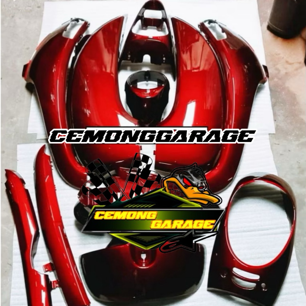 Cover body halus fullset motor scoopy FI THN 2013-2016 Warna merah CANDY DARK