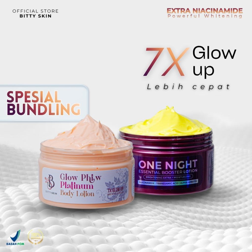 BODY LOTION SIANG & MALAM | Paket Bundling isi 2 (Body Lotion & One Night Essential Booster Lotion)