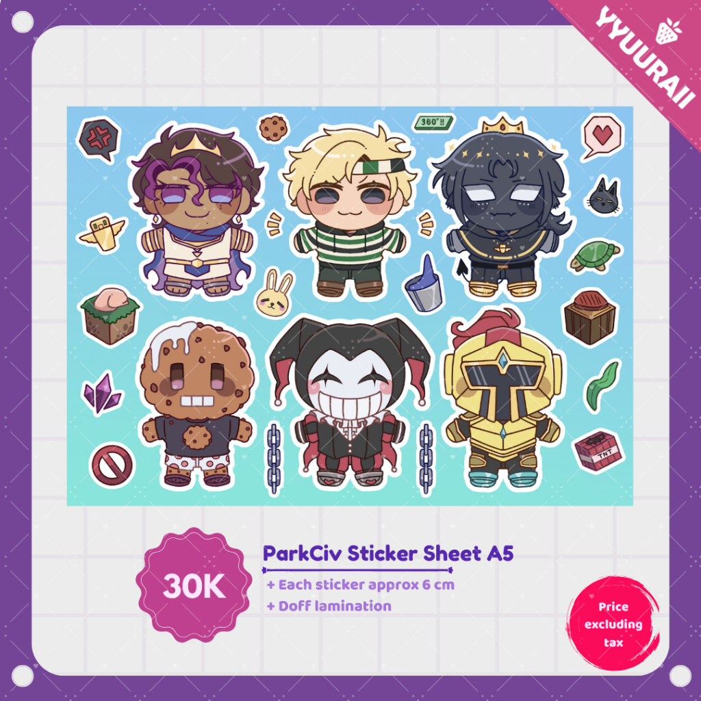 MCYT Parkour Civilization || Sticker Sheet || yyuuraii