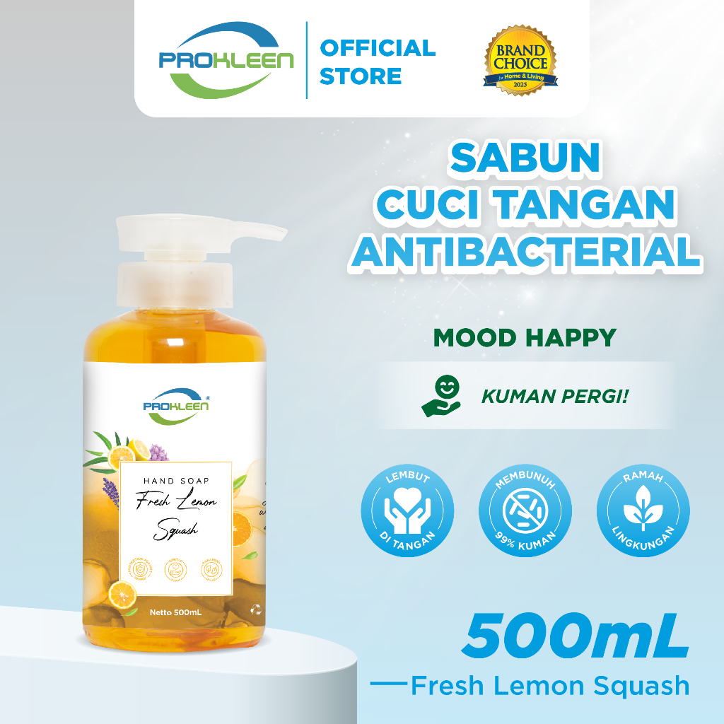 [PROMO] PROKLEEN Sabun Cuci Tangan Pump Antiseptik Antibacterial Hand Soap 500mL
