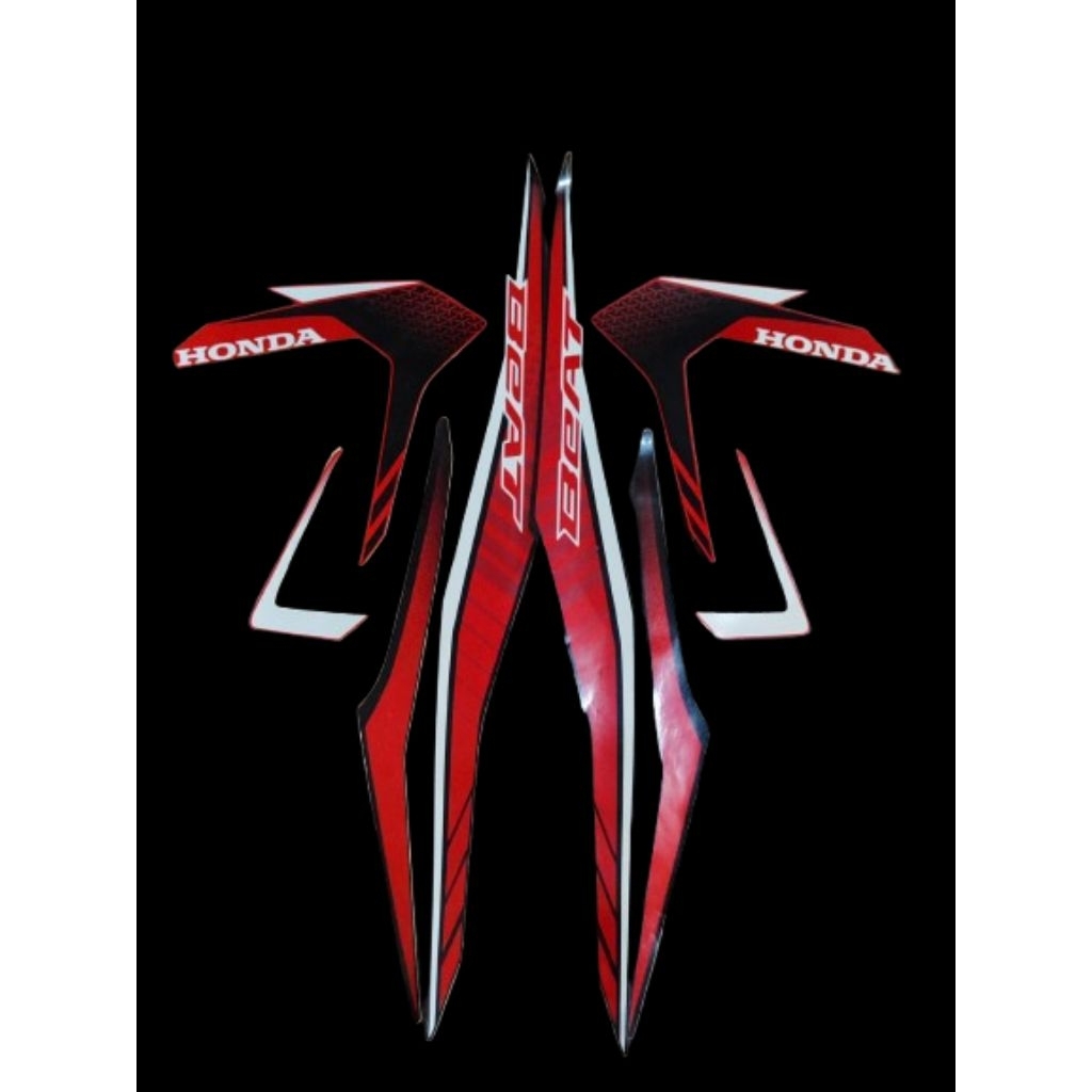 Stripping Beat FI 2024-2025 Merah Hitam Lis Body Full Set