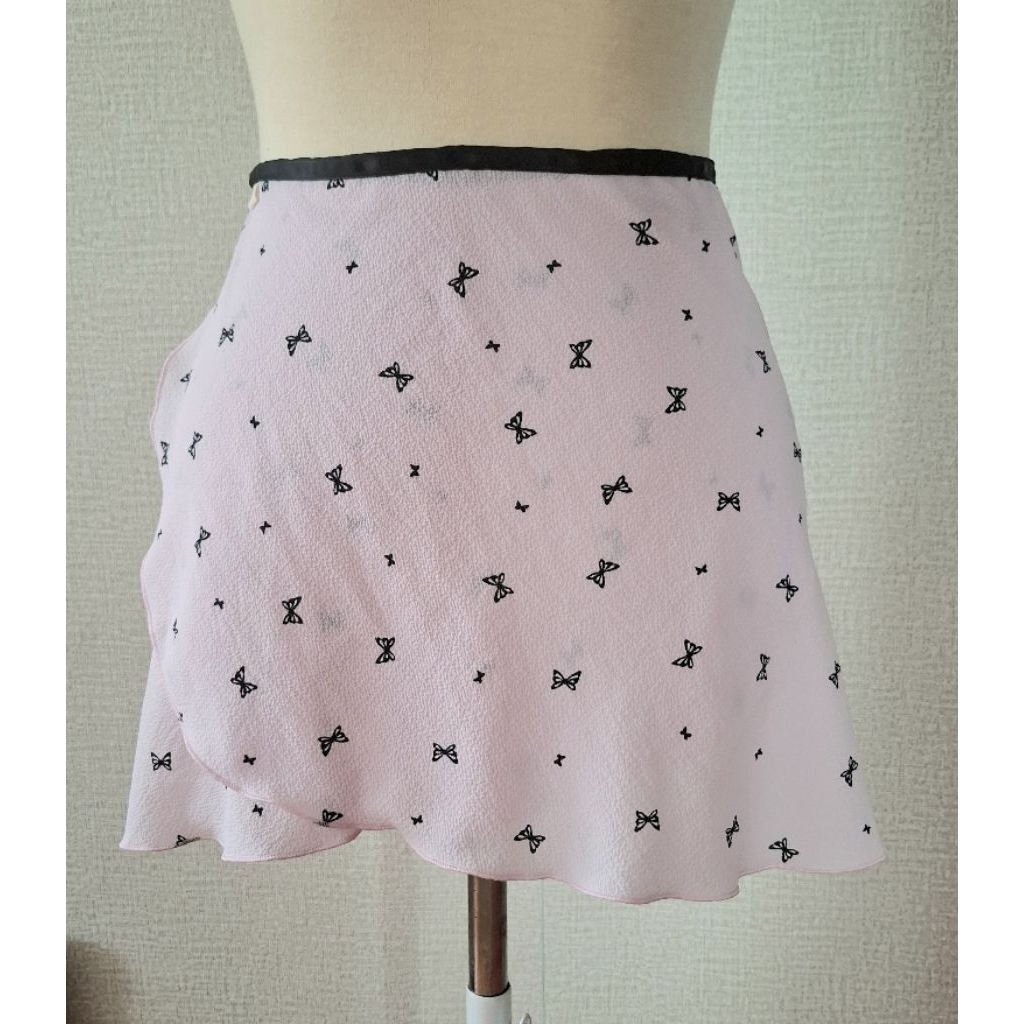 New Motif Rok Ballet Dewasa Wrap Skirt Motif Pita Bow Coquette Pink Mint