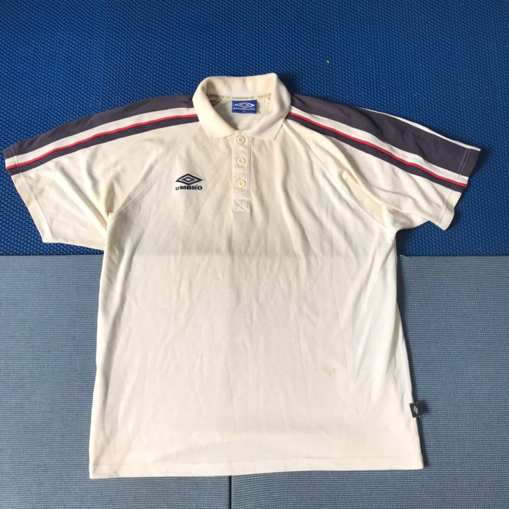 Vintage Umbro classic England Football polo shirt club jersey football club Official  White colorway