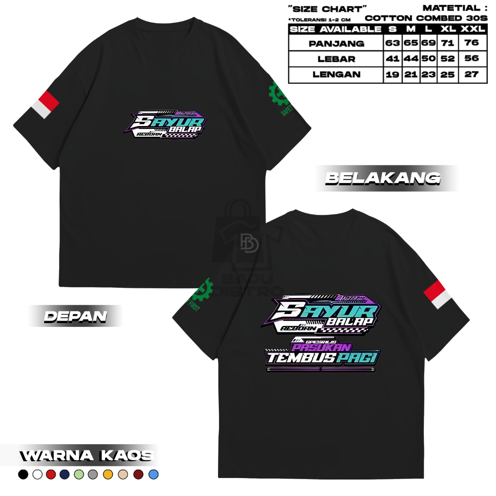 KAOS DISTRO SAYUR BALAP REBORN - Kaos sayur balap kece - Baju Kaos Pria - Kaos Kece - Kaos Distro Pr