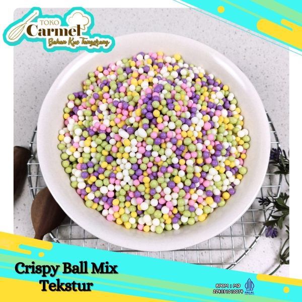 Elmer Crispy Ball Coklat 500gr - Choco Caviar biskuit coklat Topping Donat 2
