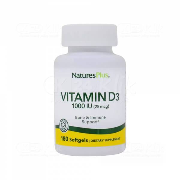 Nature Plus Vitamin D3 1000IU Softgel (180s) – Suplemen Vitamin D untuk Tulang & Imun
