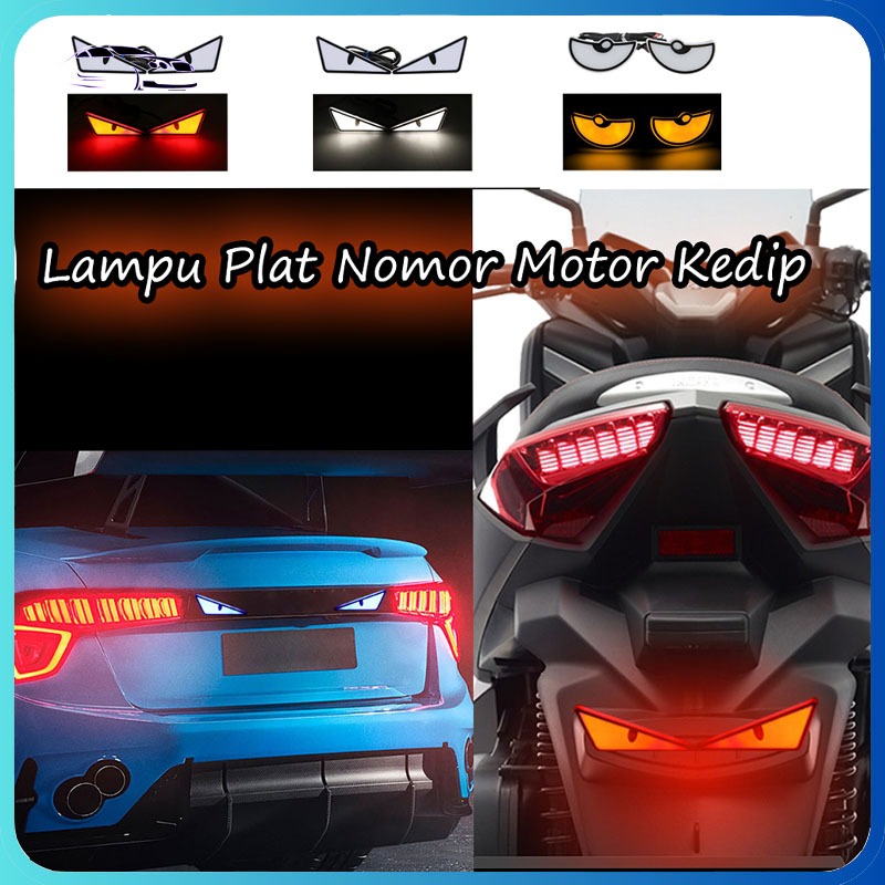 Mini laser 2 Mata  Lampu Motor Led  Devil Kedip Untuk Sepeda Motor  Lampu Senja Kedip Belakang stop 