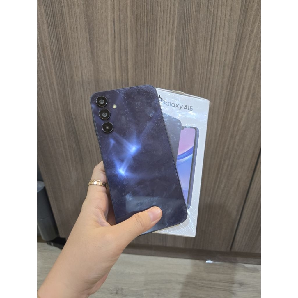 Samsung A15 4g, 8/256, Fullset, sein, seken, navy, bekas pemakaian wajar
