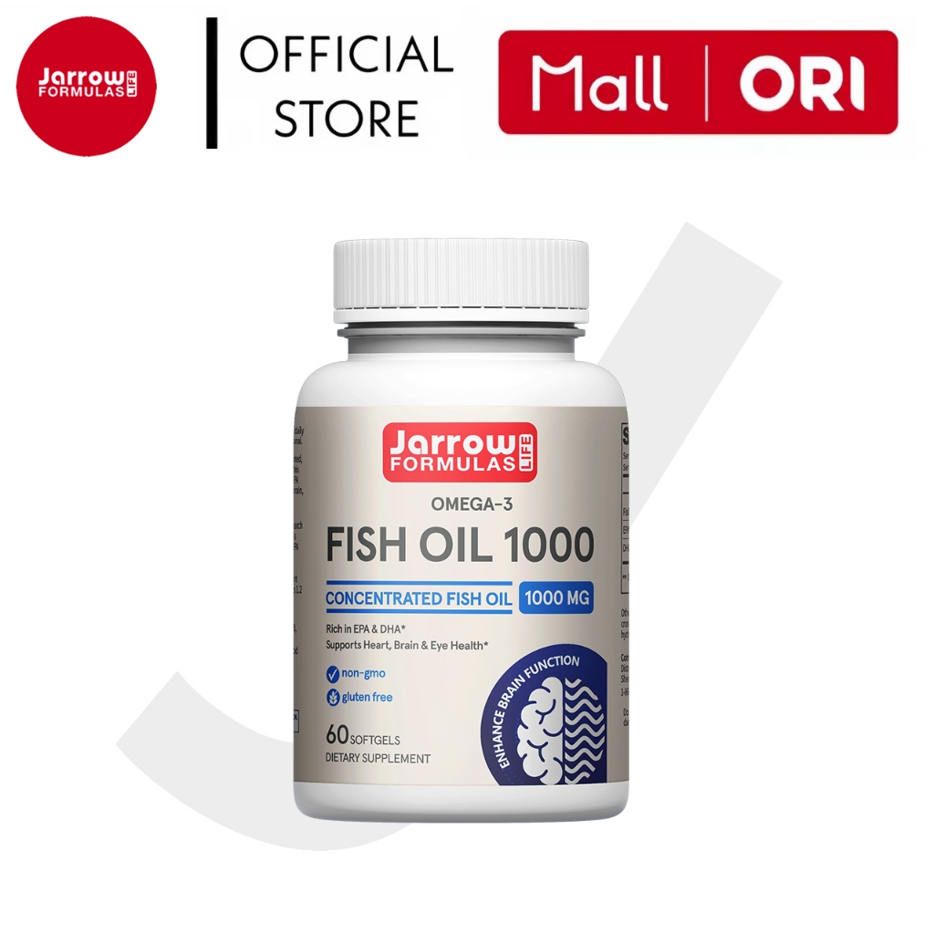 Jarrow Formulas Fish Oil 1000mg - Sumber Omega-3 EPA & DHA  - Membantu Memelihara Kesehatan - 60 Sof