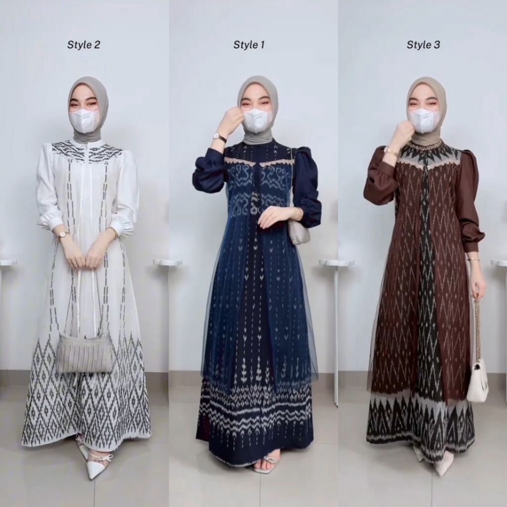 TENUN IKAT - IRANA DRESS TENUN SERIES - BAJU TENUN COUPLE