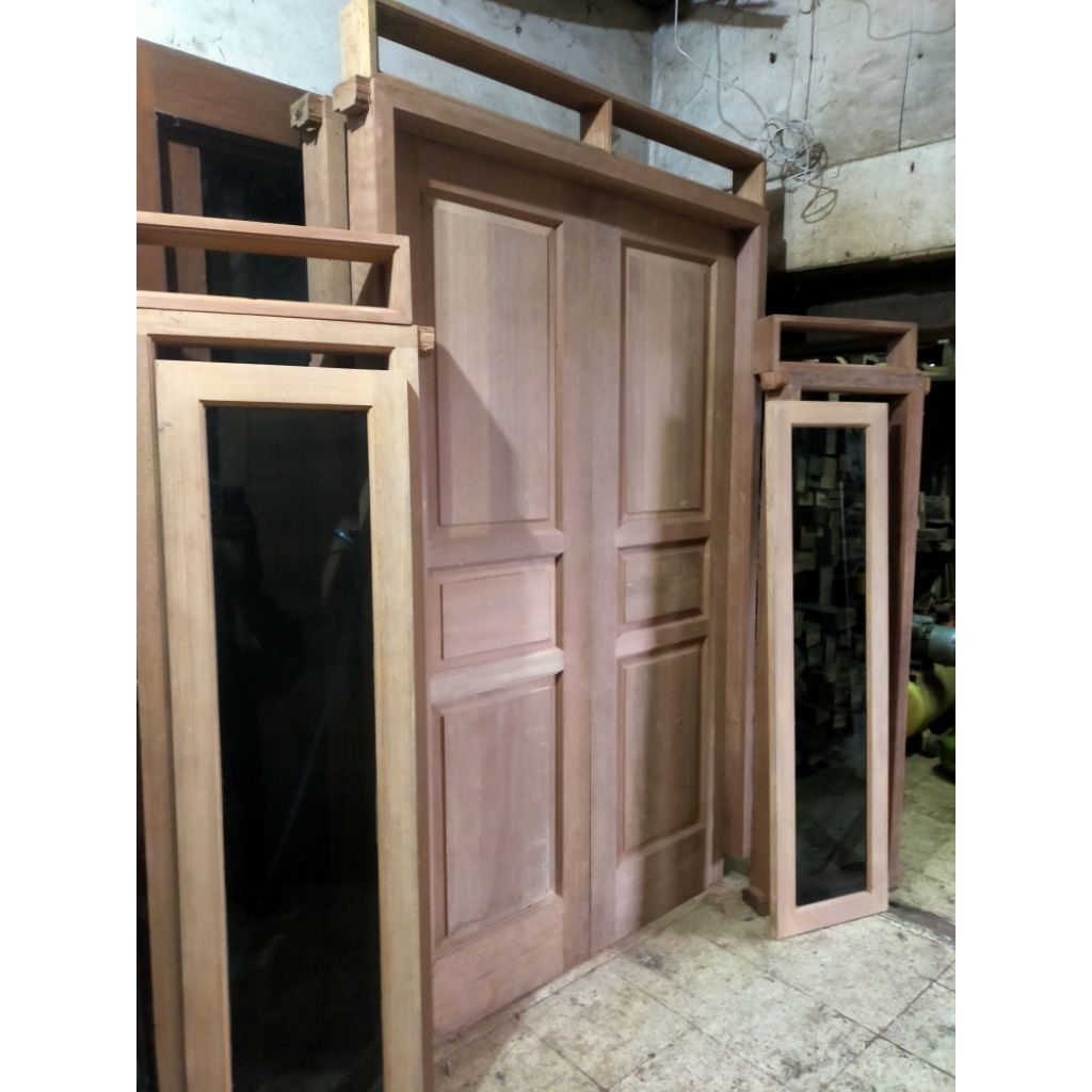~PINTU UTAMA~ PINTU+KUSEN KUPU TARUNG  kayu kamper