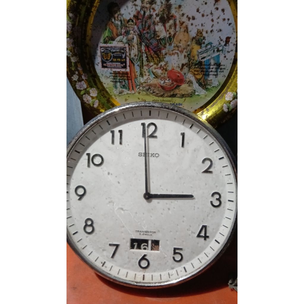 Jam dinding seiko 235rb jadul antik kuno lawas vintage display anggap mati