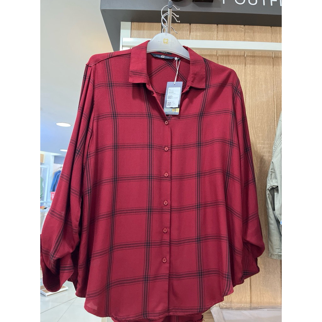 Kemeja wanita, kemeja wanita kotak-kotak C2 100% original