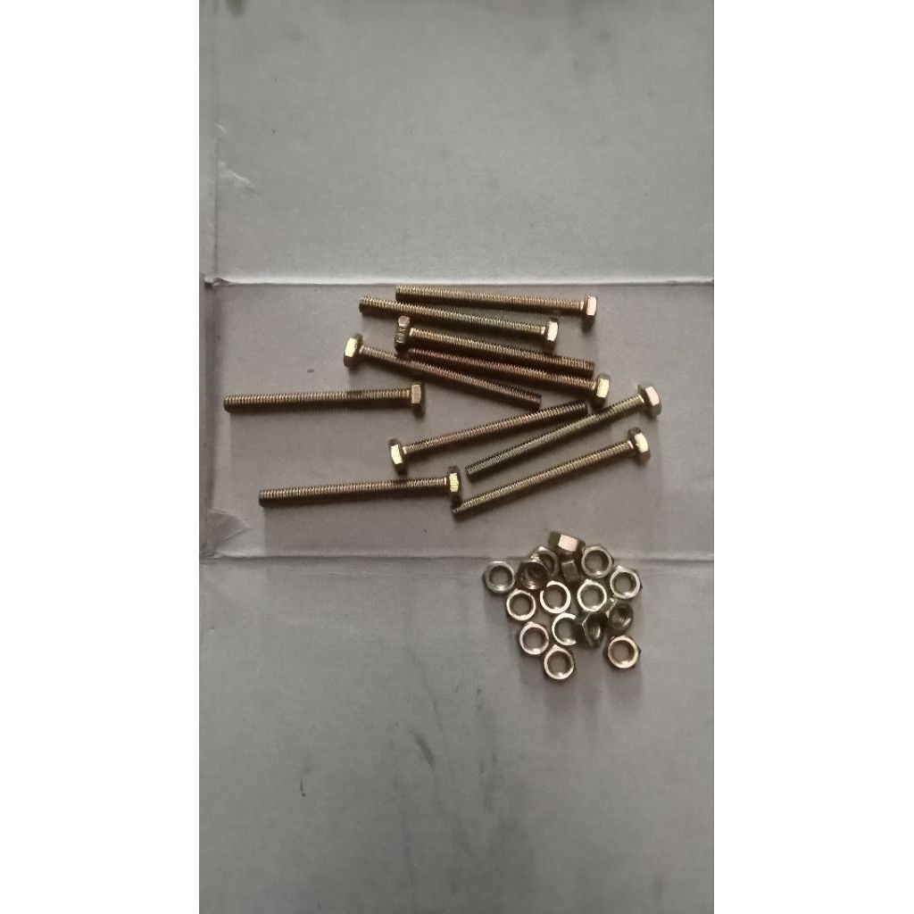 baut mur 6x60 baut 10 panjang 6cm isi 25pcs