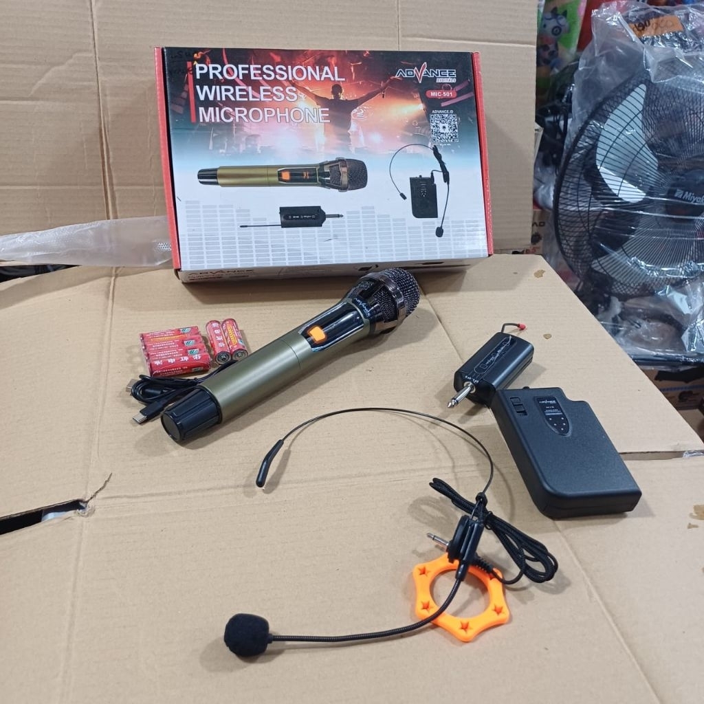 ADVANCE Mic Bando Clip On +Wireless Mic Microphone Eksternal MIC-501 MIC501 MIC 501