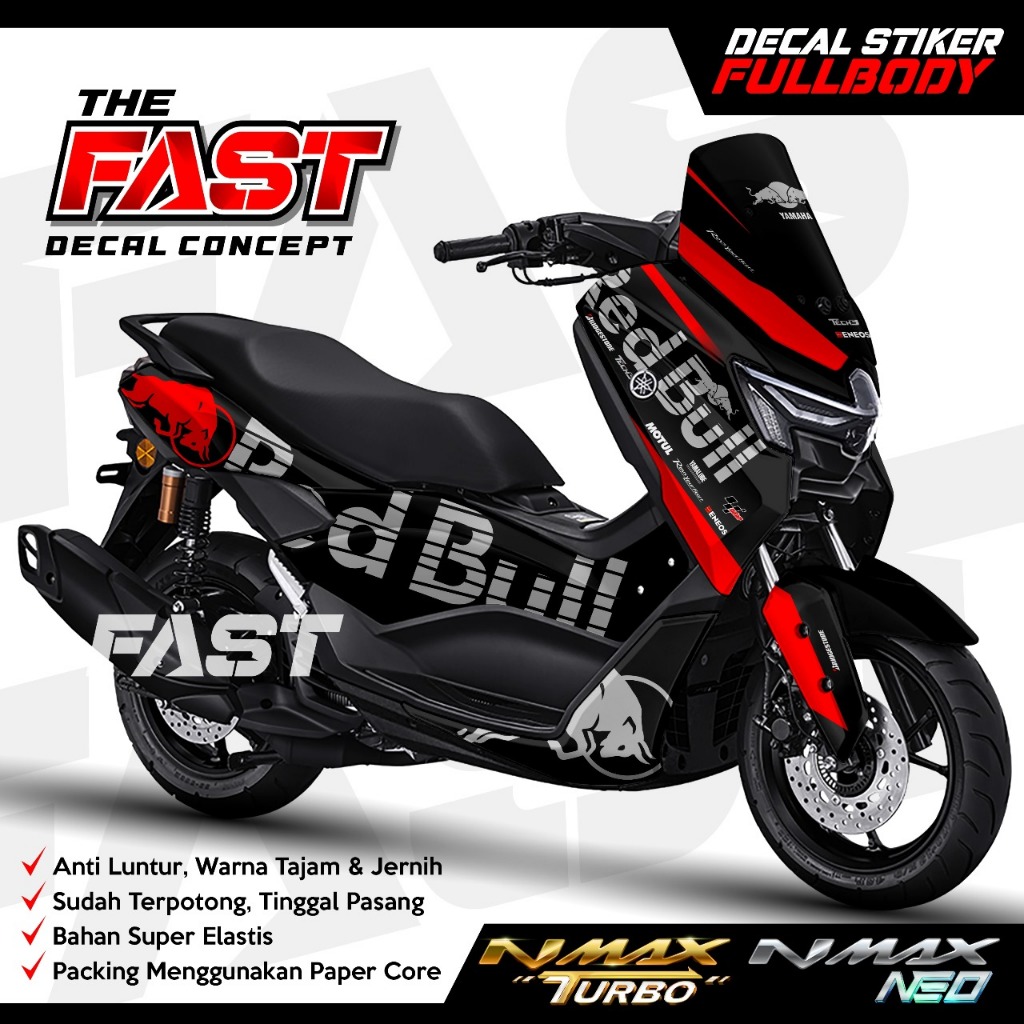 TERBARU Decal Stiker Yamaha Nmax 155 New Fullbody Racing RedBull Polos Blok Decal stiker nmax new /s