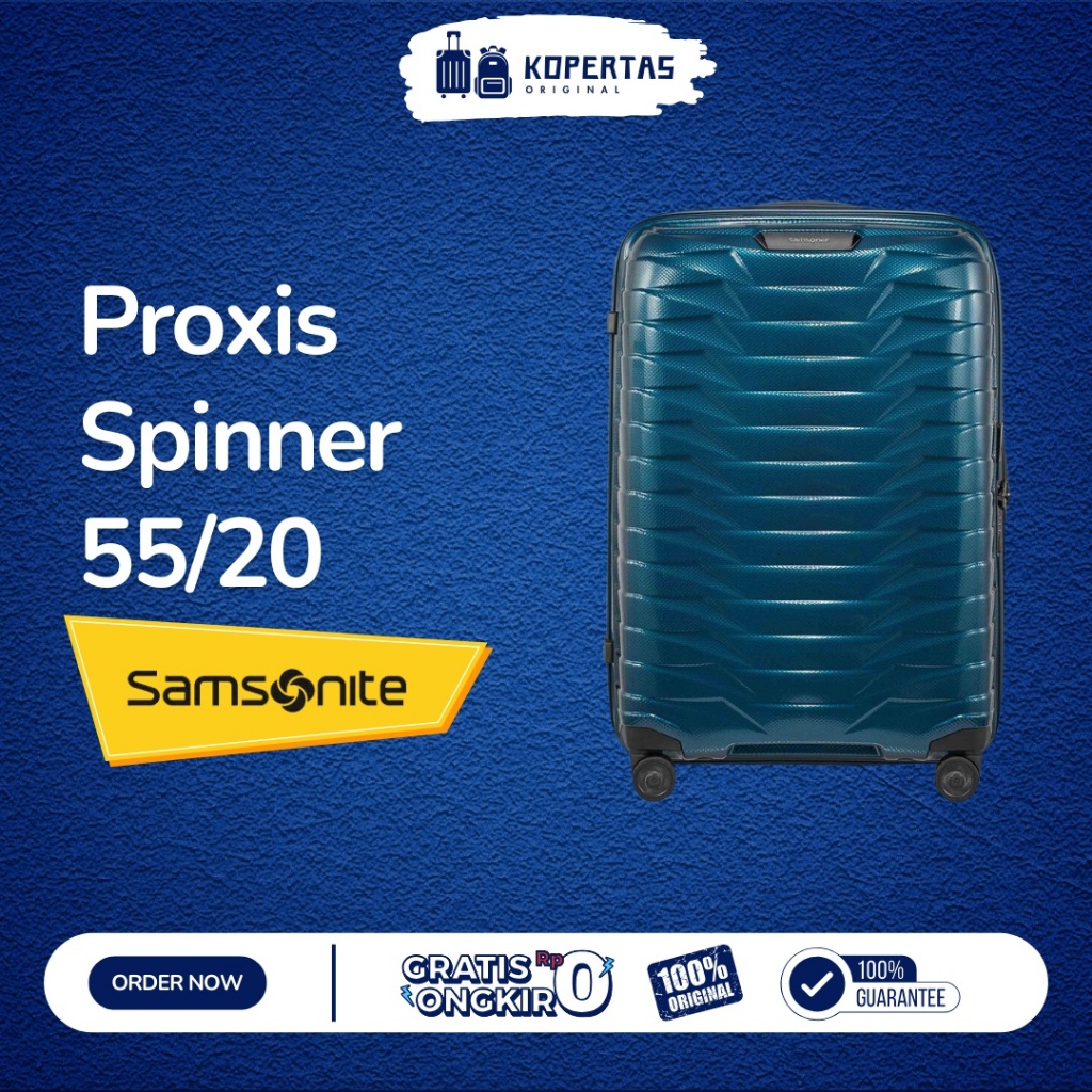 Samsonite Proxis Koper Kabin Expandable 55/20 Petrol Blue - 20 Inch Kabin