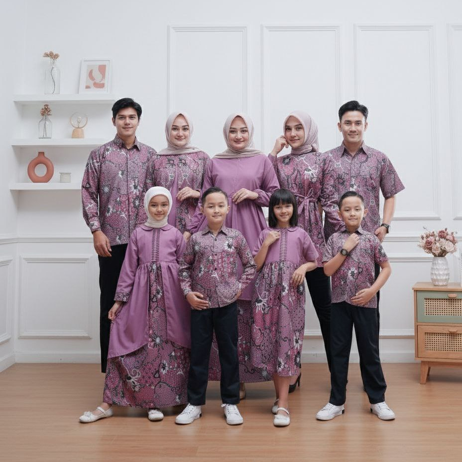 batik Couple keluarga modern terbaru Tunik Anak Kombinasi Katun Batik Kekinian